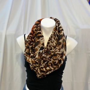 Orange/Cheetah Print Infinity Scarf